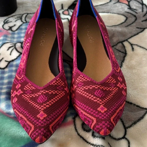 Rothy's Fuchsia and Blue Patterned Flats - Picture 8 of 8